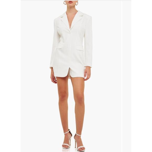 Endless Rose Dresses & Skirts - Endless Rose Strappy Back Long Sleeve
White Blazer Dress (New)